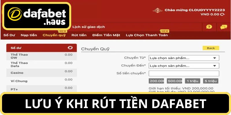 Một số lưu ý bạn cần biết để rút tiền tại Dafabet mà bạn cần nắm